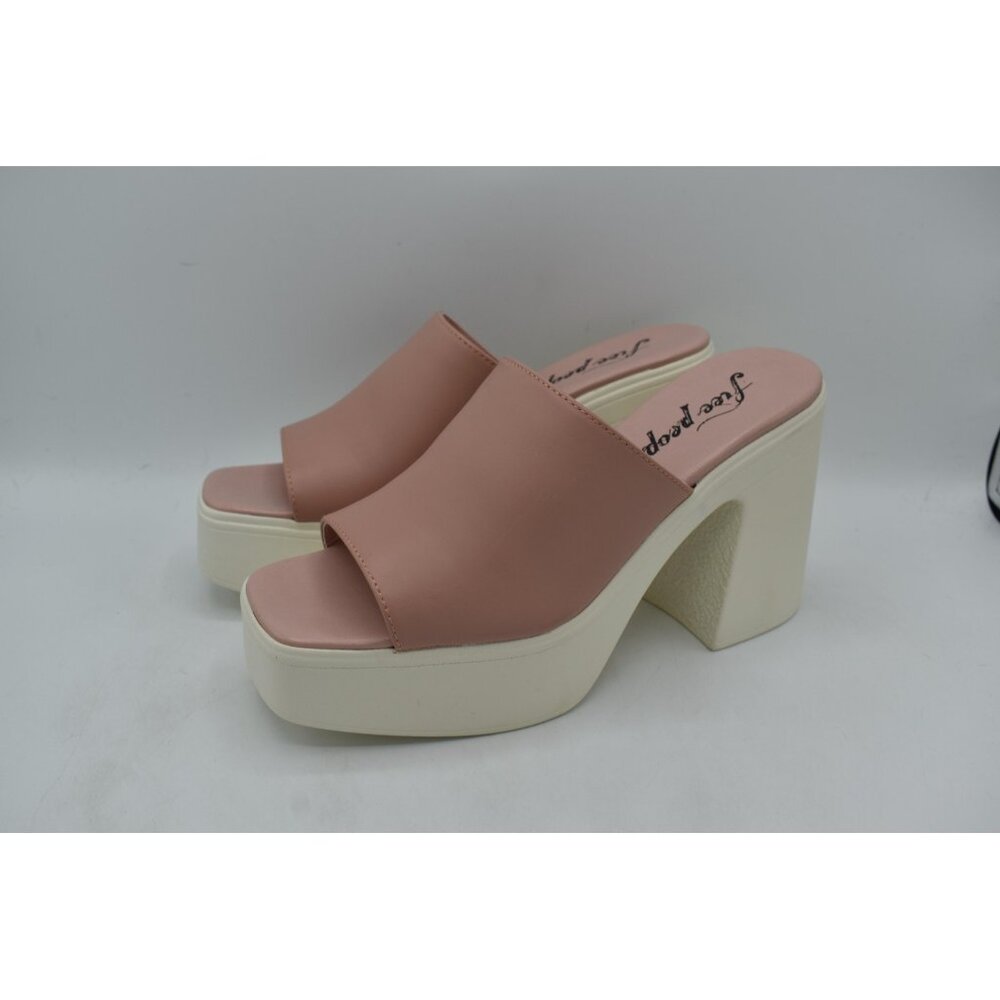 Free People Shoes Womens EU Size 41 US 10 Pink Cream Zoe Platform‎ Mule Heels